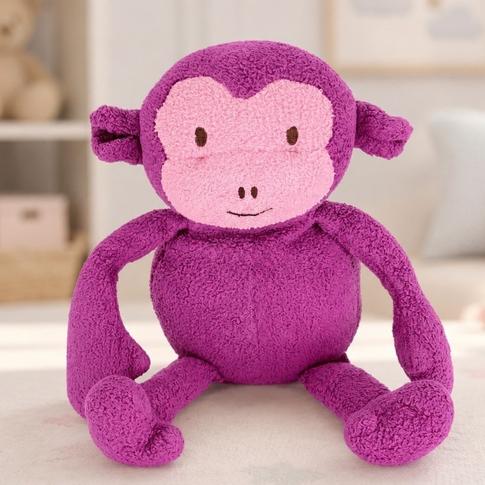 Animal Adventure Purple Monkey‎ Plush 12 in Pink Face 2012 Stuffed Toy